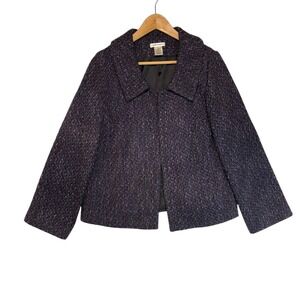 VTG Laura Ashley Tweed Blazer Jacket Textured Career Preppy Classic Girly Boss M